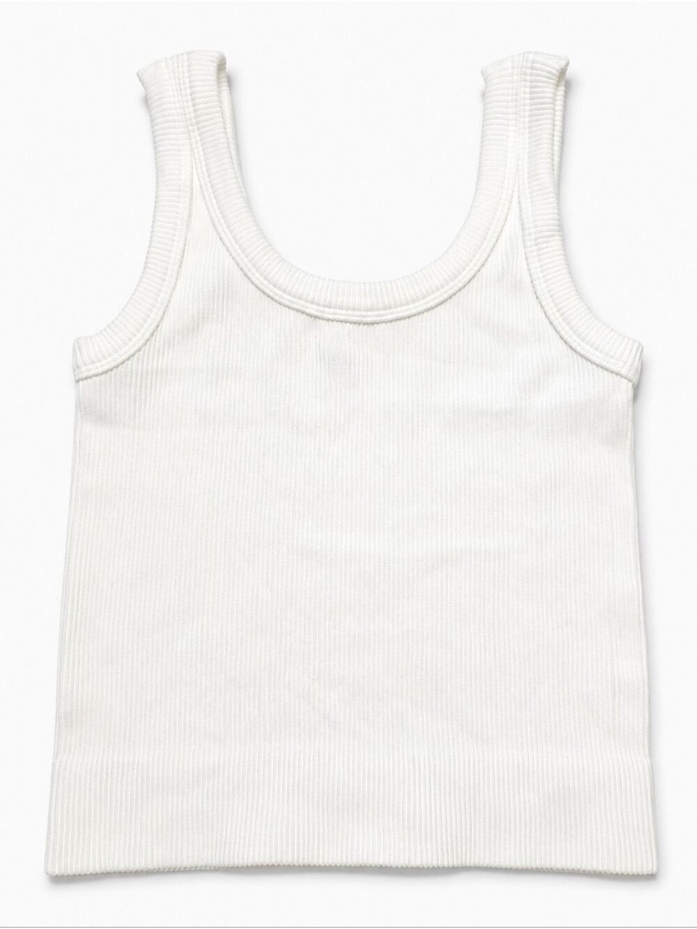 Zenana White Ribbed Cropped Tank Top S/M New in Package